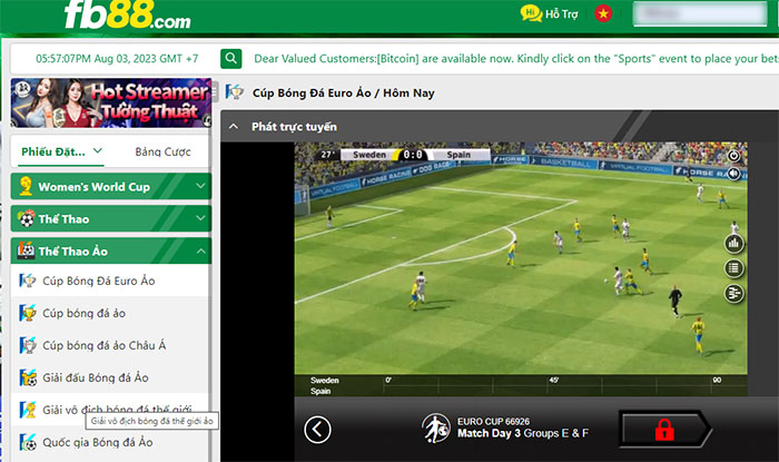 Cấ cược thể thao ảo Fb88